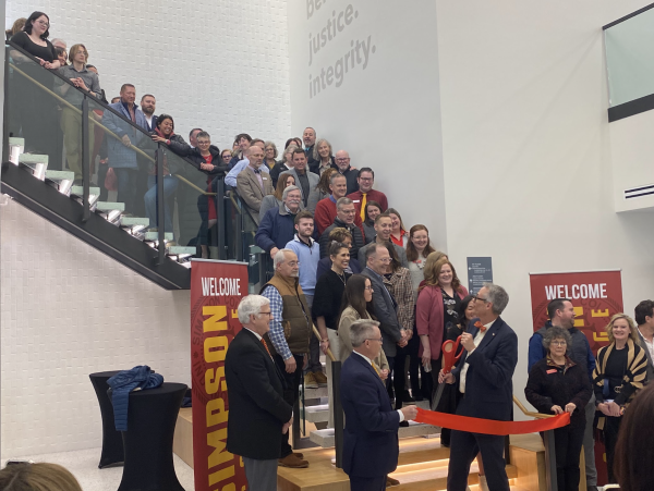 Speakers for the dedication included President Jay Byers, Cyd Dyer, Academic Dean John Woell and Simpson education studies student Angel Schewe. 
